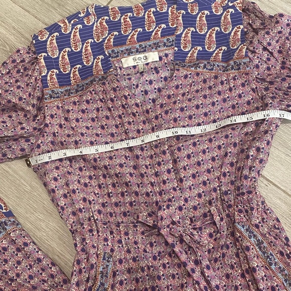 Sea NY Bianca Floral Paisley Boho Jumpsuit / Blue Pink / Size 4 / Sea New York - Picture 9 of 11